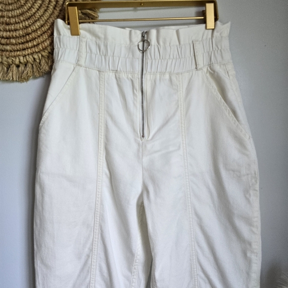 BA&SH, New, OMNY High Waisted Off White Zip Front Carrot Trouser Pants Size 0 - Picture 5 of 13